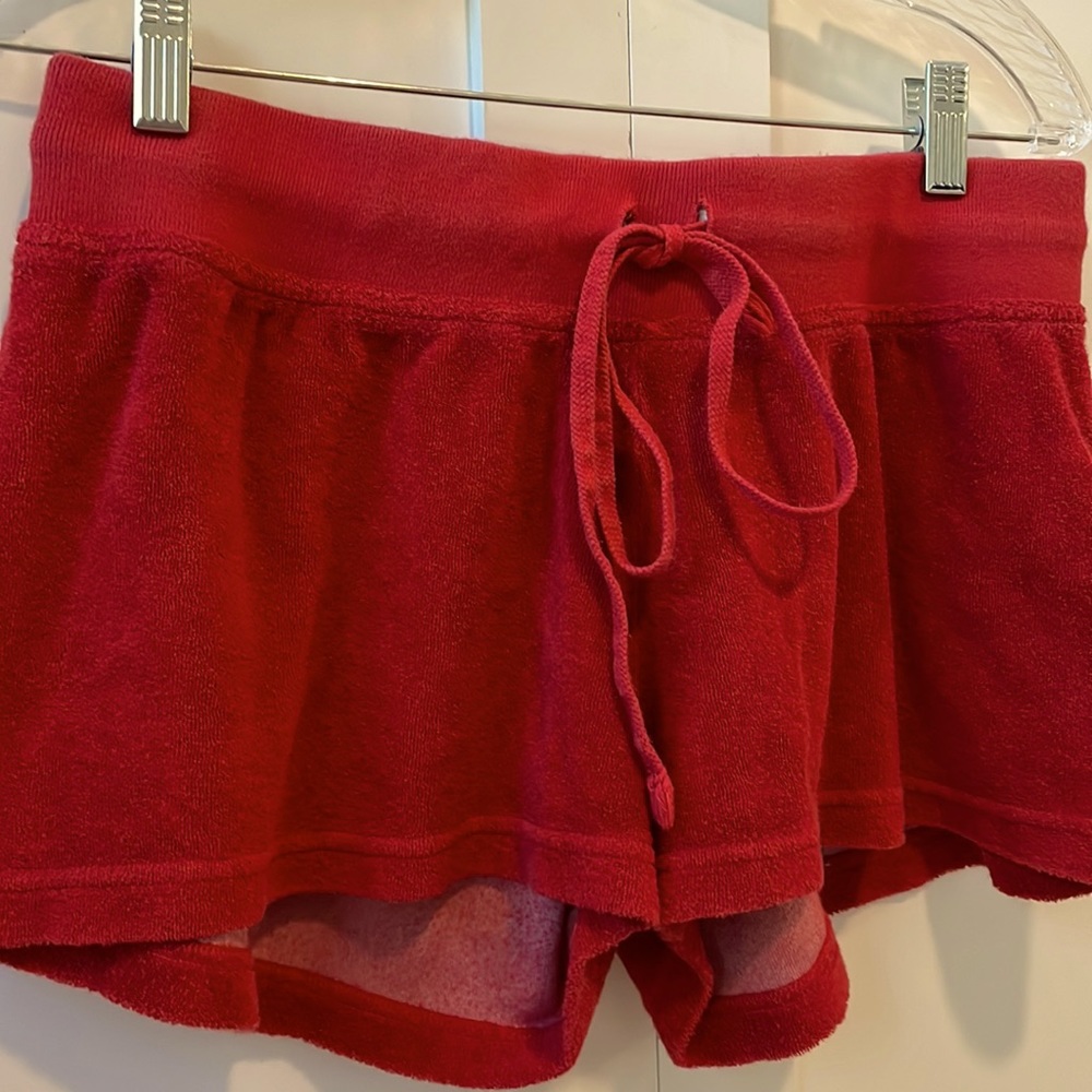 plain red terry shorts Hardtails